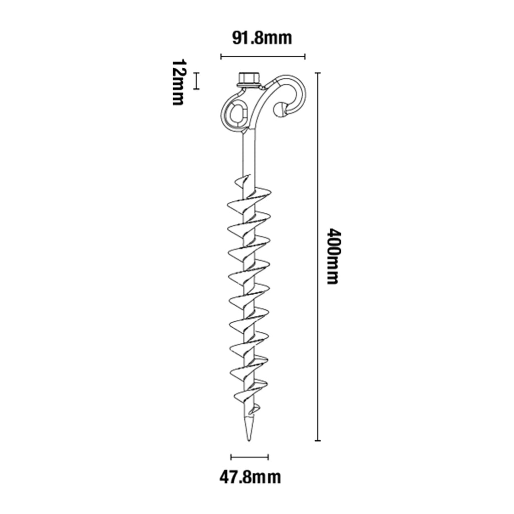 Screw In Sand Pegs - 6 Pack (carry bag included)