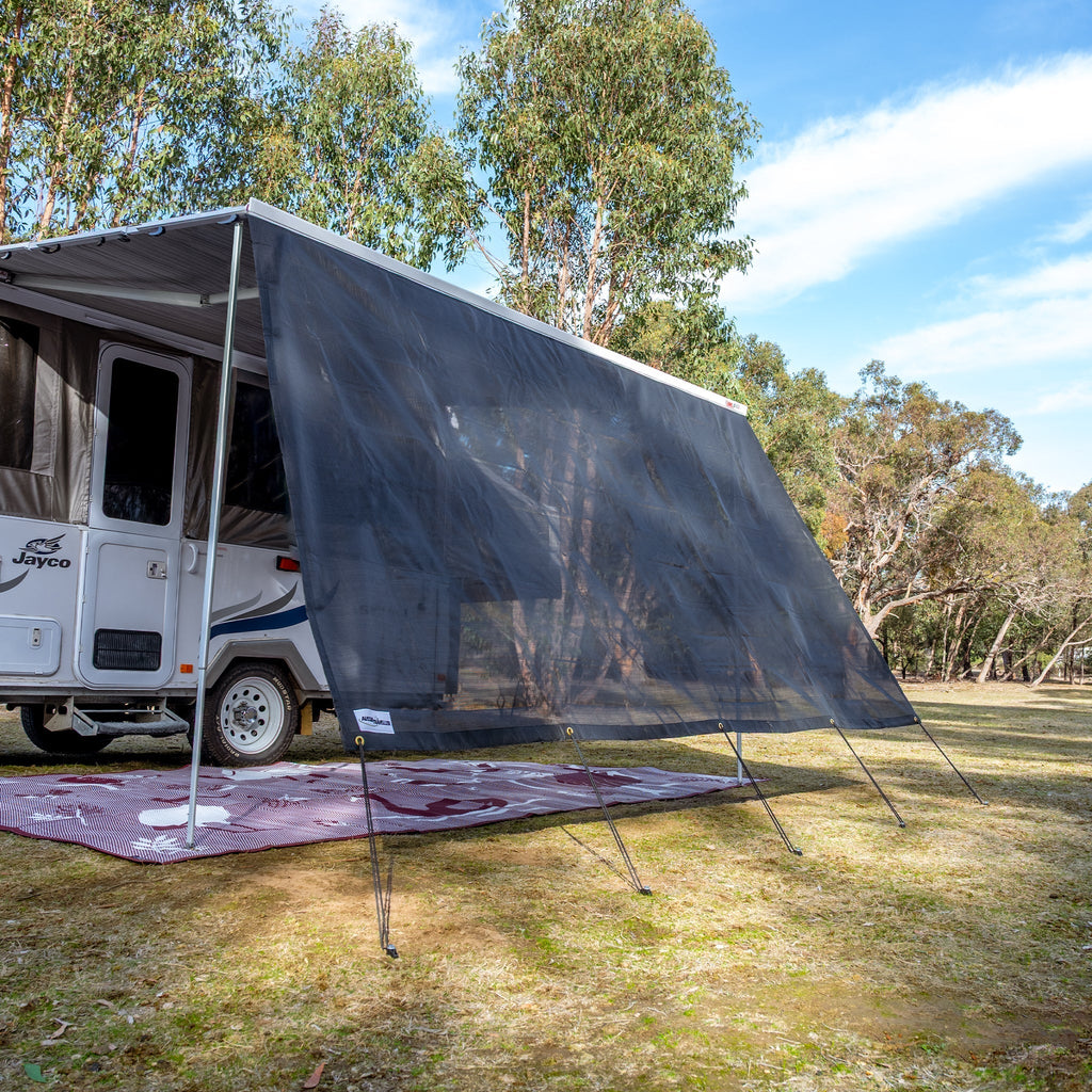 Sunblocker Privacy Screen Long Side Wall - Grey/Black