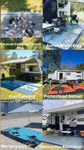 Recycled outdoor mats for camping, caravans, picnics & beach days — durable, sand-friendly, eco-friendly designs