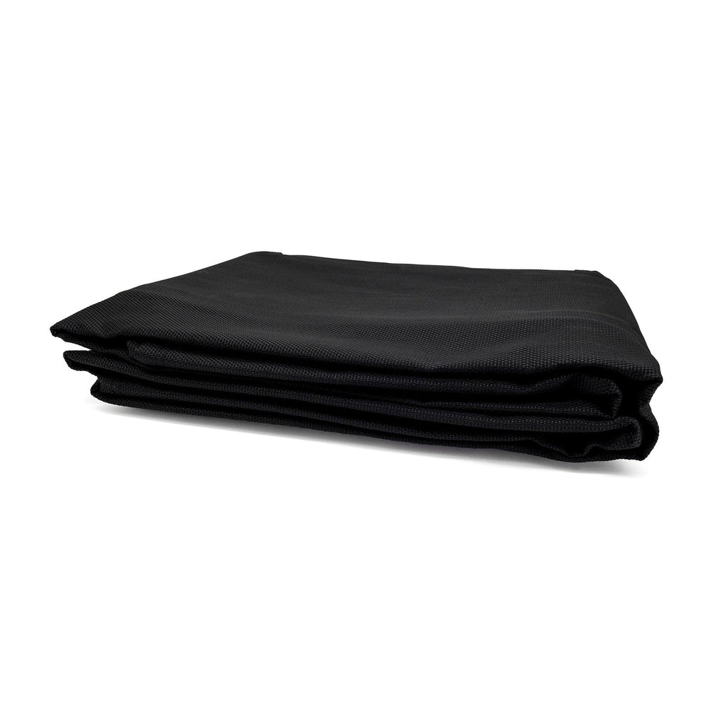Folded black recycled outdoor mat for camping, beach, or picnics