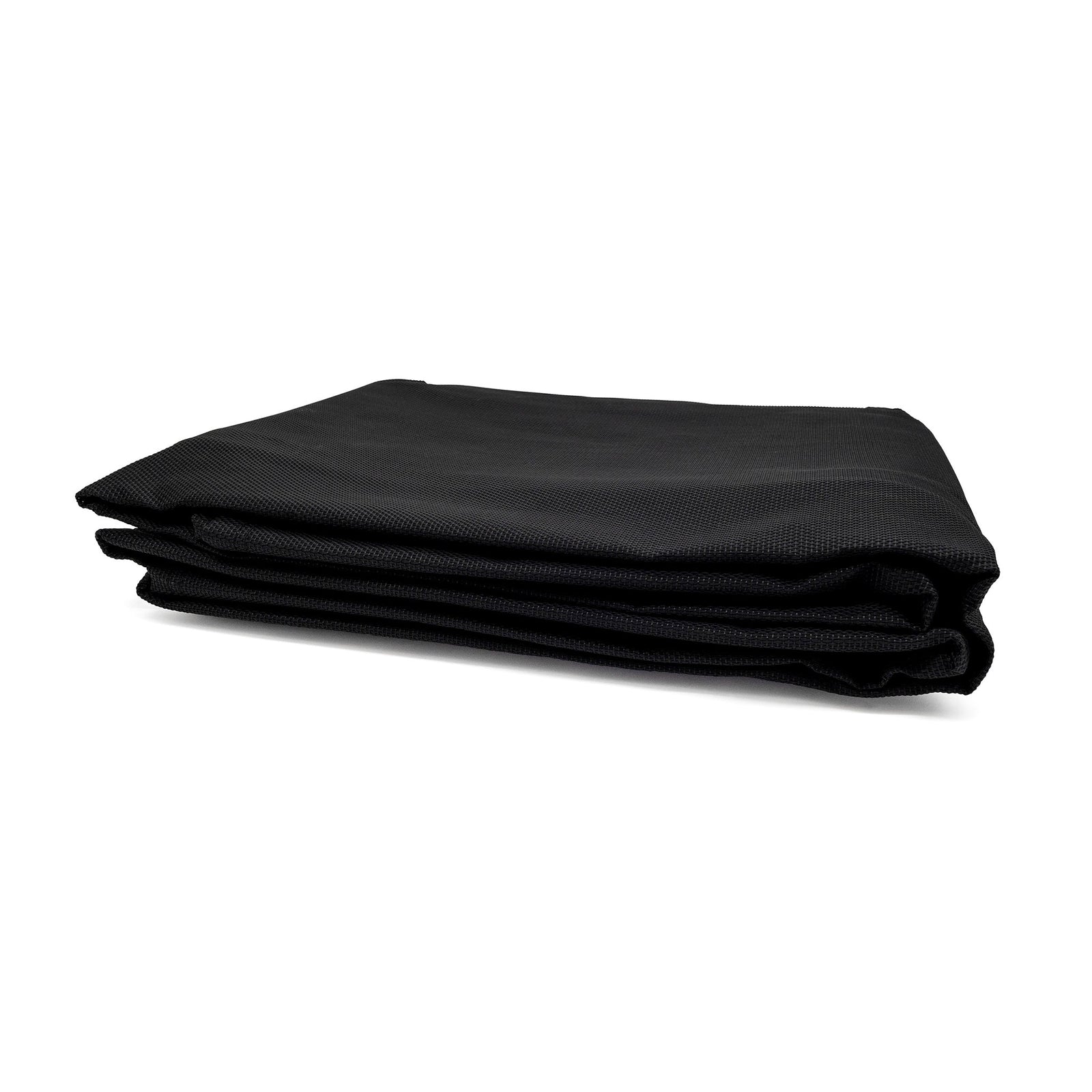 Folded black recycled outdoor mat for camping, beach, or picnics