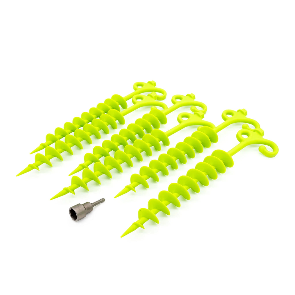 Screw In Sand Pegs - 6 Pack (carry bag included)